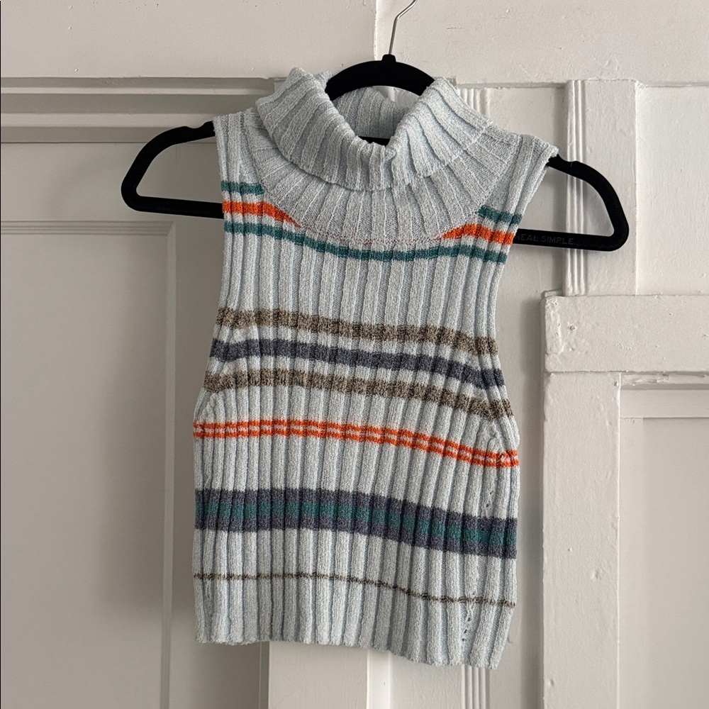 Free People Multicolor Striped Cowl Neck Sweater